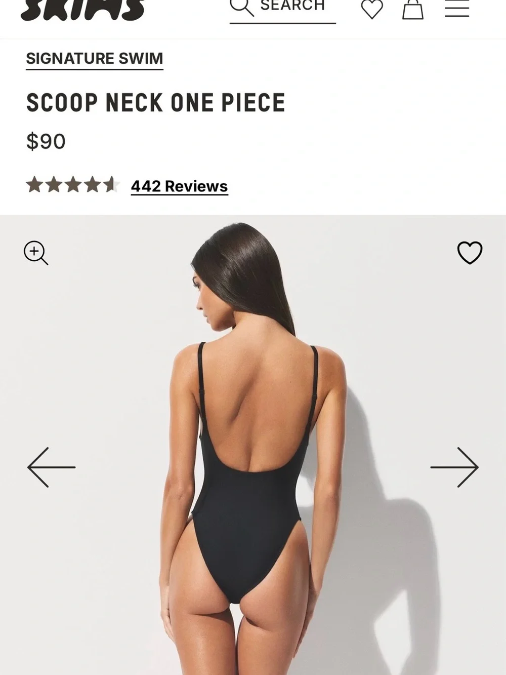 SKIMS Signature Recycled Swim Scoop Neck Swimsuit in Cocoa NWT